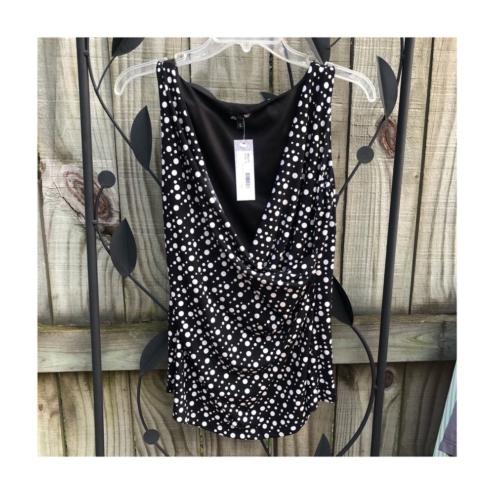 🦄Lily Judie Dot Print Cross Front Tank